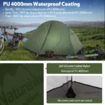 CYCLING ULTRALIGHT 1 PERSON TENT W/ MAT 20D - Image 6